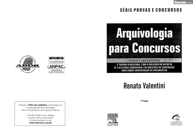 Arquivologia Para Concursos Renato Valentini Pdf